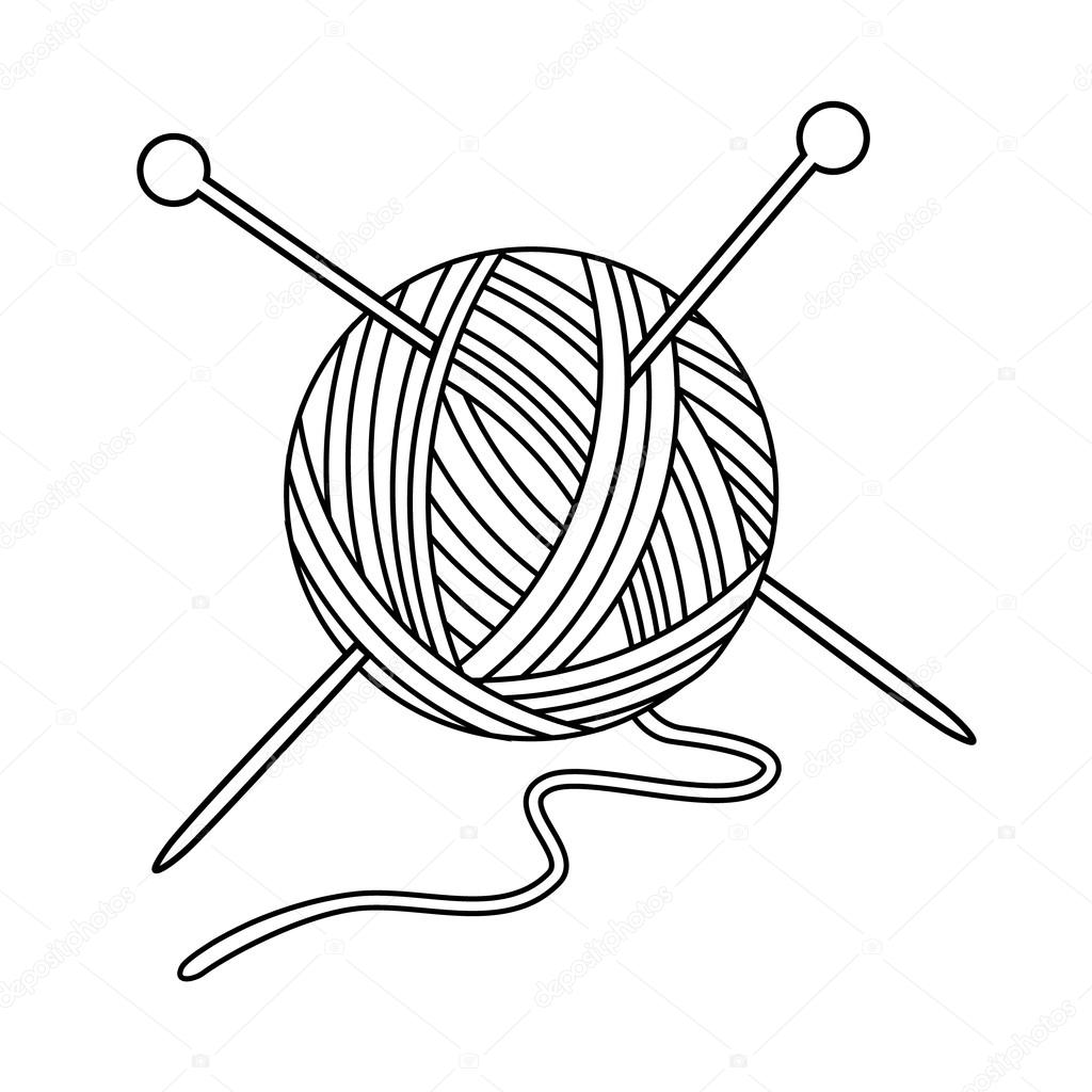 Yarn ball and needles