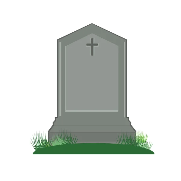 Çapraz ile gri mezar taşı — Stok Vektör
