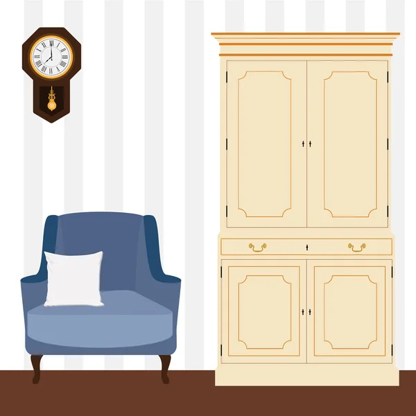 Gabinete y sillón — Vector de stock