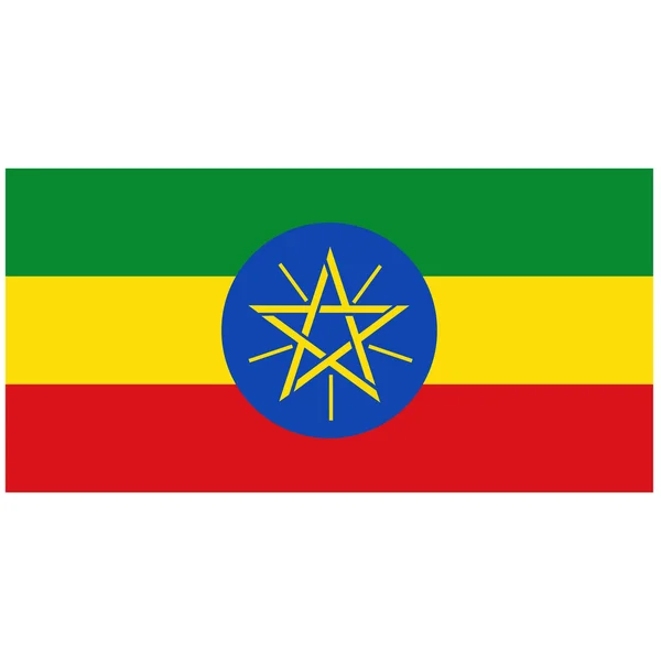 Flagge Äthiopiens — Stockvektor