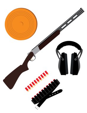 Skeet tüfek, silah, saçma ve kil disk için kulaklık