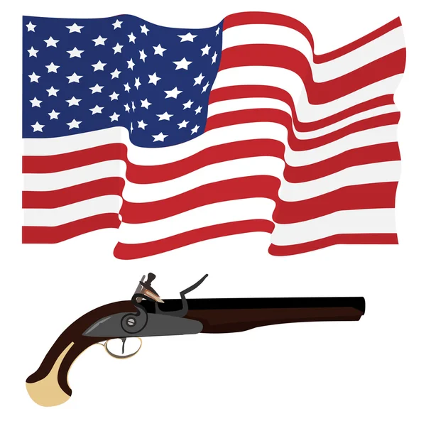 Bandera de EE.UU. y mosquete — Foto de Stock