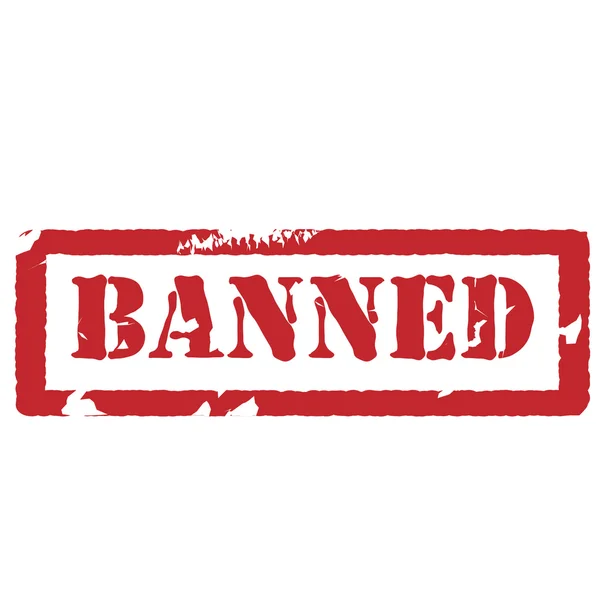 Rubber stamp with text banned — Stock Photo, Image