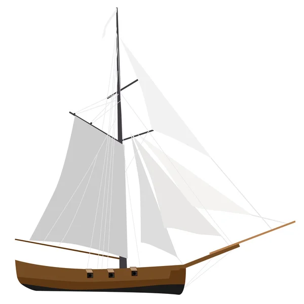 Sloop ship raster — Stock Photo, Image