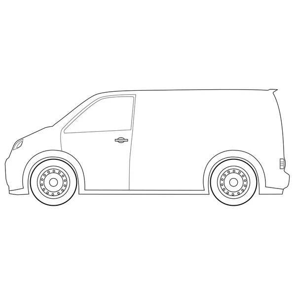 Delivery car outline drawings — Stock Photo, Image