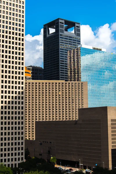 Downtown Houston highrise gebouwen — Stockfoto