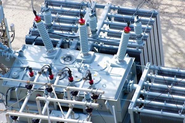 Electrical power substation, transformers, insulators — Stock Photo, Image