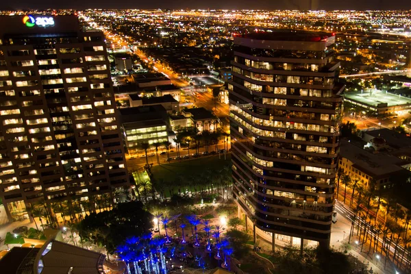 Antena z budynków śródmieścia nocą w Phoenix, Az — Zdjęcie stockowe