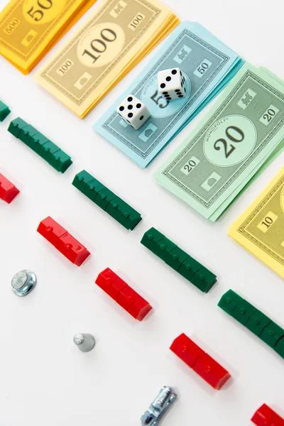 Monopoly board game in play — Stock Photo, Image