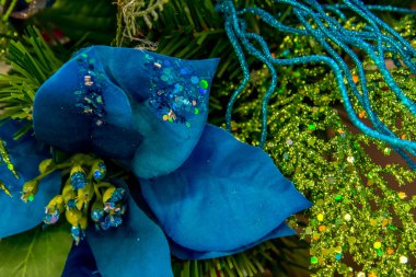 Noel süsleri - mavi Atatürk çiçeği