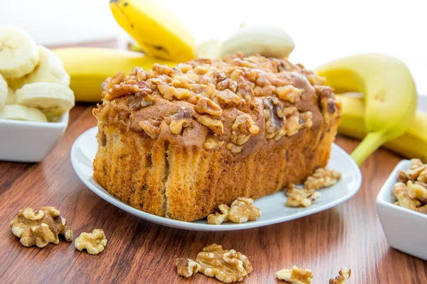 Fresh banana walnut bread — Stock Photo, Image