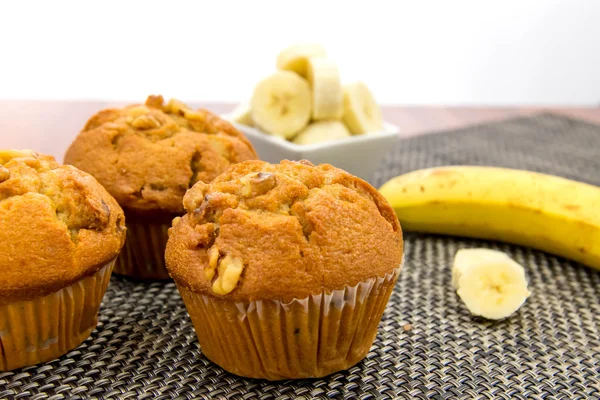 Καρύδι muffins μπανανών — Φωτογραφία Αρχείου