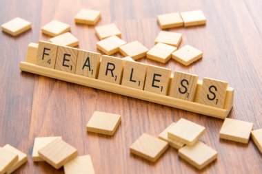 Scrabble letters - FEARLESS clipart