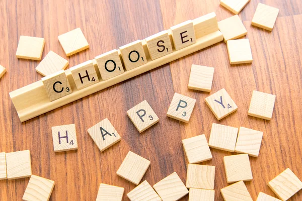 Scrabble letters - CHOOSE HAPPY