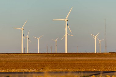 yenilenebilir enerji - Rüzgar türbinleri ile pamuk tarlalarında foreg içinde
