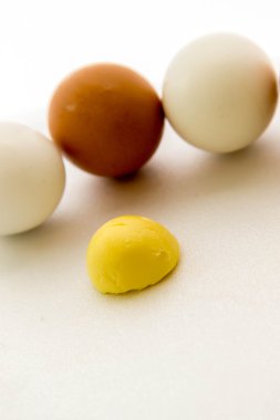 kahverengi ve beyaz yumurta ve sarısı