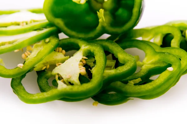 Скибочки зеленого болгарського перцю — стокове фото