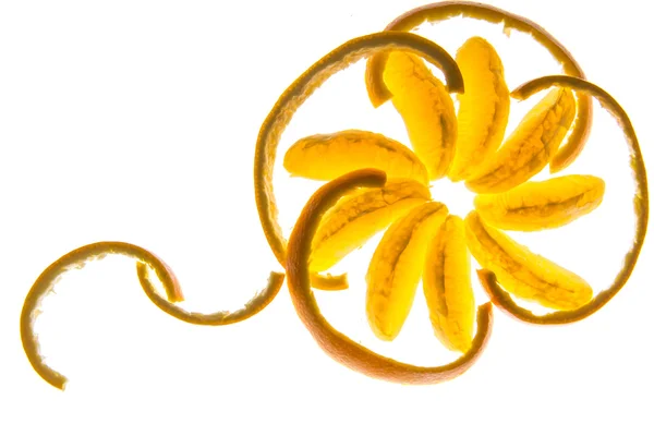 Flower made from orange slices and peels — Stock Photo, Image