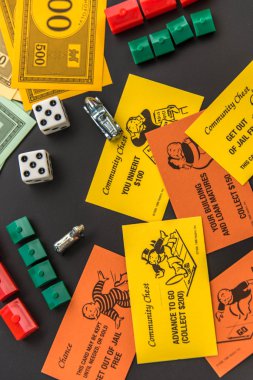 8 Şubat 2015: Houston, Tx, Amerika Birleşik Devletleri. Monopoly parası, pasta oynama
