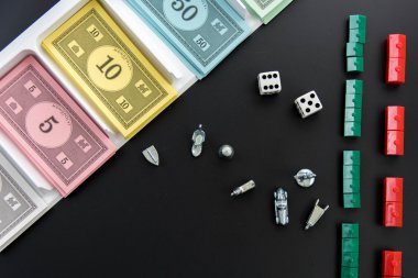 8 Şubat 2015: Houston, Tx, Amerika Birleşik Devletleri. Monopoly parası, pasta oynama