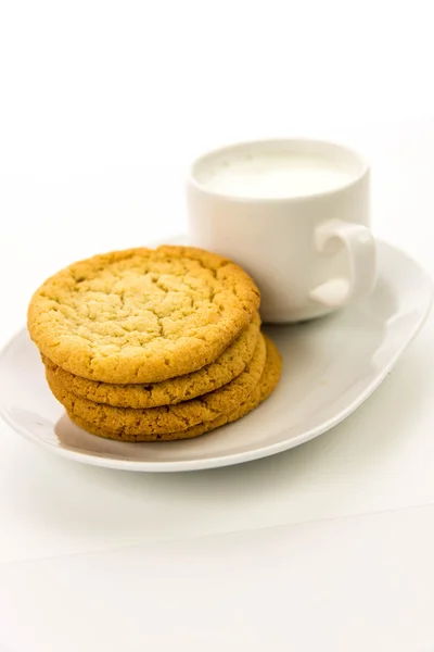 平原的糖霜饼干和牛奶杯 — 图库照片