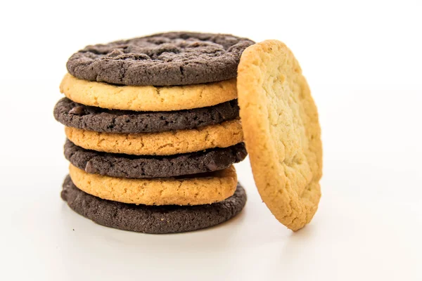 Galletas de chocolate y azúcar apiladas — Foto de Stock