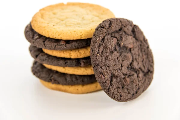 Galletas de chocolate y azúcar apiladas —  Fotos de Stock