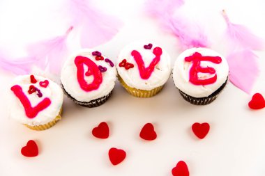 Sevgililer günü - aşk yazım cupcakes