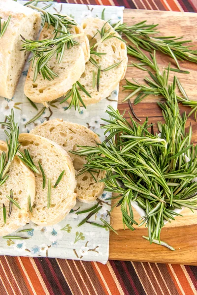 Fresh baked resomary bread loaf — Stock Photo, Image