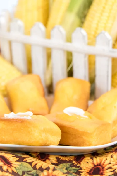 Fresh oven baked cornbread — Stock Photo, Image