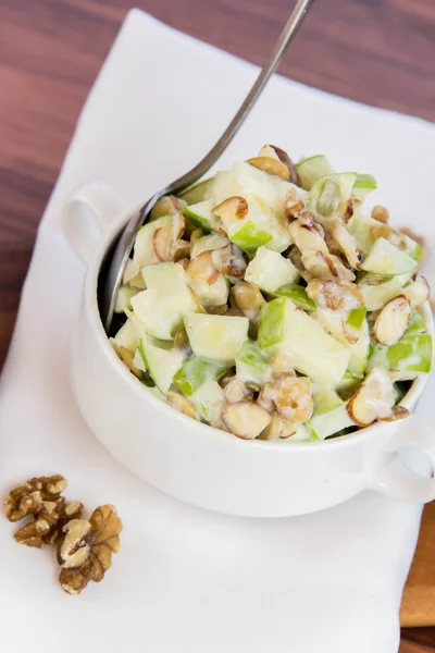 Apple salad with almonds, walnuts and pumpkin seeds — Stock Photo, Image