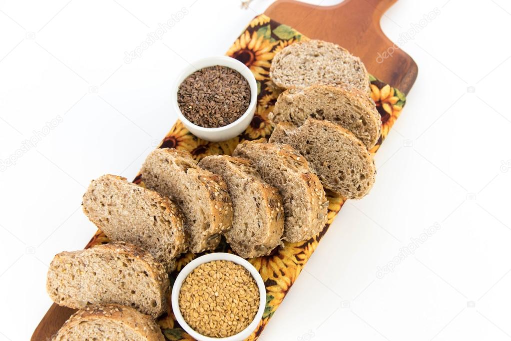 a fresh baked loaf of whole grains bread