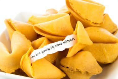 open fortune cookie - YOU ARE GOING TO MAKE MISTAKES  clipart