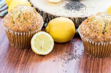 taze pişmiş limon haşhaş muffins