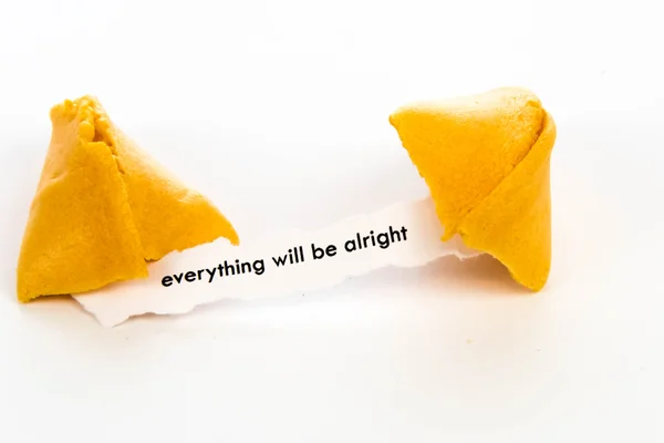Otworzyć fortune cookie - wszystko będzie się dobrze — Zdjęcie stockowe