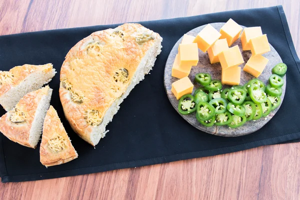 Fresh baked loaf of jalapeno cheddar bread — Stock Photo, Image