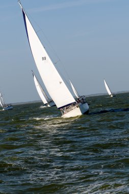 Açık denizde yelkenli bir yat