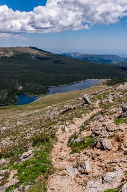 dağ manzara manzara timberline yukarıda mavi gökyüzü ile
