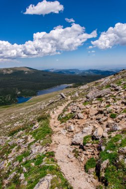 dağ manzara manzara timberline yukarıda mavi gökyüzü ile