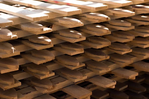 Venkovní, stavební materiál: Dřevo oplocení oddíly — Stock fotografie