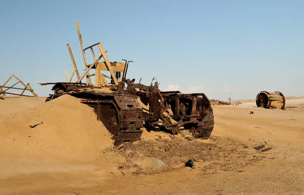 Bulldozer Morto Ido Nas Escavações Velhas Diamante Deserto Namib — Fotografia de Stock