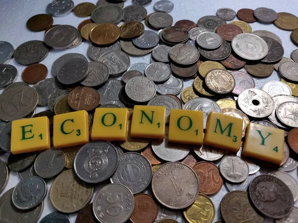 Economy Different Country Coins Collection Made Different Metal — Stock Photo, Image