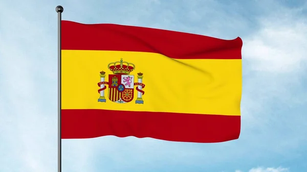 İspanya bayrağı üç yatay şeritten oluşur: kırmızı, sarı ve kırmızı, sarı şerit her kırmızı şeritten iki kat büyük, la Rojigualda..
