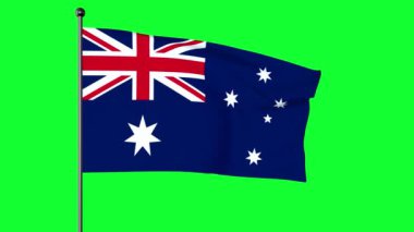 3D Illustration of Australia İngiliz deniz mavisi bayrağı üzerine kuruludur. Kantonda veya üstte Birleşik Krallık bayrağı olan mavi bir alan..