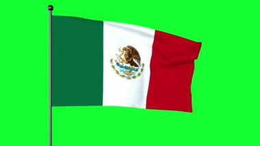 Yeşil ekran 3D Illustration of Mexico (Meksika bayrağı) yeşil, beyaz ve kırmızı olmak üzere üç boyutlu dikey bir renktir..