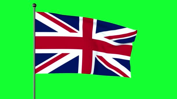 Pantalla Verde Union Jack Union Flag Bandera Nacional Del Reino — Vídeos de Stock