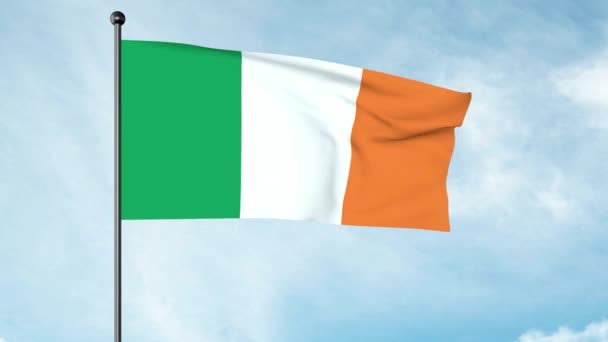 Ilustración Bandera Nacional Irlanda Tricolor Tricolor Irlandés Bandera Nacional Bandera — Vídeo de stock