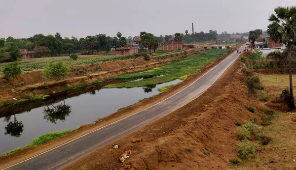 Vodní Bouda Postavena Blízkosti Vesnice Silnice Obci Bihar Indie — Stock fotografie