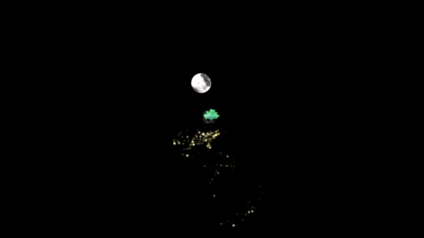 Ілюстрація Глобусу Планети Земля Зовнішньому Темному Просторі Деревом Зверху Скляному — стокове відео