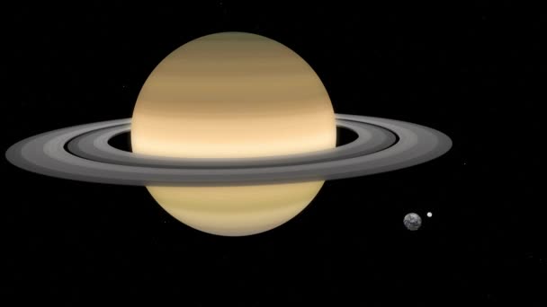 Green Screen Erde Mond Und Planet Saturn Vergleich Saturn Ist — Stockvideo